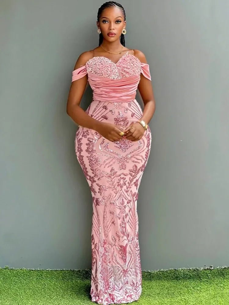 Luxury African Women’s Abaya & Boubou Dress – Elegant Dashiki Ankara Kaftan Evening Gown - Free Delivery Worldwide only at Flexi Africa