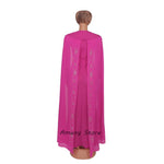Luxury African Women’s Rhinestone Beaded Chiffon Fishtail Maxi Dress with Cloak – Plus Size - Free Delivery Worldwide only at Flexi Africa
