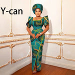 Luxury African Women’s Shimmering Evening Gown with Headwrap – Elegant Party & Special Occasion Dress - Free Delivery