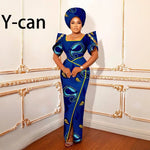 Luxury African Women’s Shimmering Evening Gown with Headwrap – Elegant Party & Special Occasion Dress - Free Delivery