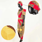 Luxury African Women’s Shimmering Evening Gown with Headwrap – Elegant Party & Special Occasion Dress - Free Delivery
