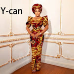 Luxury African Women’s Shimmering Evening Gown with Headwrap – Elegant Party & Special Occasion Dress - Free Delivery
