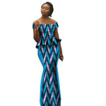 Luxury Bazin Riche African 2PC Set for Women – Elegant Top & High - Waist Maxi Skirt - Free Delivery only at Flexi Africa