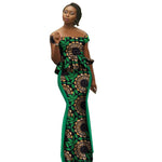 Luxury Bazin Riche African 2PC Set for Women – Elegant Top & High - Waist Maxi Skirt - Free Delivery only at Flexi Africa