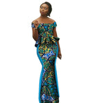 Luxury Bazin Riche African 2PC Set for Women – Elegant Top & High - Waist Maxi Skirt - Free Delivery only at Flexi Africa
