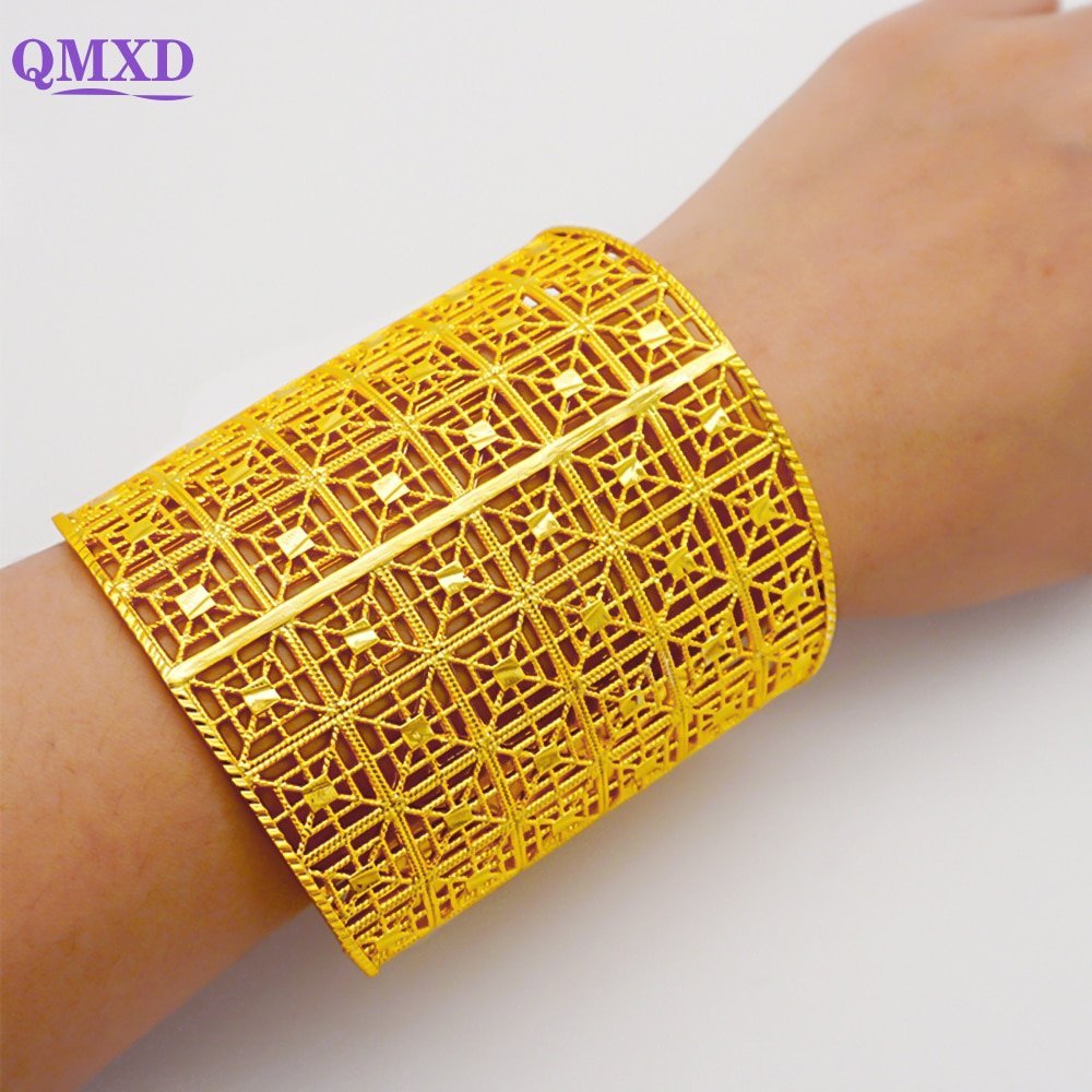 Luxury Female Big Gold Color Bangles: Elegant Bracelets for Weddings and Special Occasions - Flexi Africa FREE POST