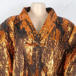 Luxury Gold Jacquard African Dress for Women – Elegant Loose Fit Occasion Gown - Free Delivery Worldwide only at Flexi Africa