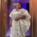 Luxury Jacquard African Dresses for Women – Elegant Loose Fit Traditional Fashion Gown - Free Delivery Worldwide only at Flexi Africa