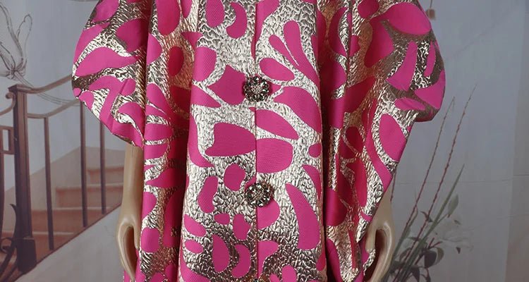 Luxury Jacquard African Dresses for Women – Elegant Loose Fit Traditional Fashion Gown - Free Delivery Worldwide only at Flexi Africa