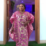 Luxury Jacquard African Dresses for Women – Elegant Loose Fit Traditional Fashion Gown - Free Delivery Worldwide only at Flexi Africa