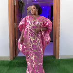 Luxury Jacquard African Dresses for Women – Elegant Loose Fit Traditional Fashion Gown - Free Delivery Worldwide only at Flexi Africa