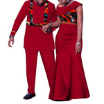 Matching African Couple Outfits – Dashiki Print Men’s Suit & Women’s Dress Set - Free Delivery Worldwide only at Flexi Africa