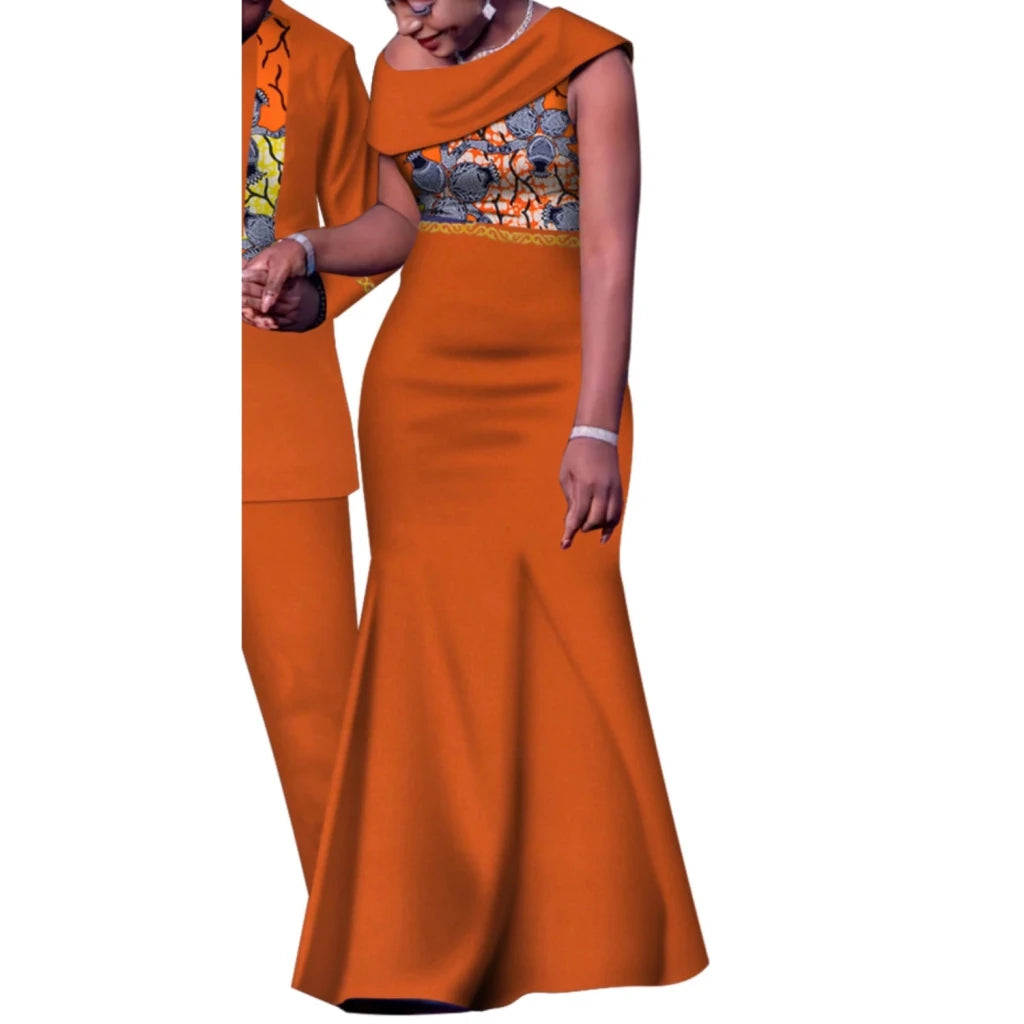 Matching African Couple Outfits – Dashiki Print Men’s Suit & Women’s Dress Set - Free Delivery Worldwide only at Flexi Africa