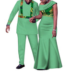 Matching African Couple Outfits – Dashiki Print Men’s Suit & Women’s Dress Set - Free Delivery Worldwide only at Flexi Africa