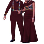 Matching African Couple Outfits – Dashiki Print Men’s Suit & Women’s Dress Set - Free Delivery Worldwide only at Flexi Africa