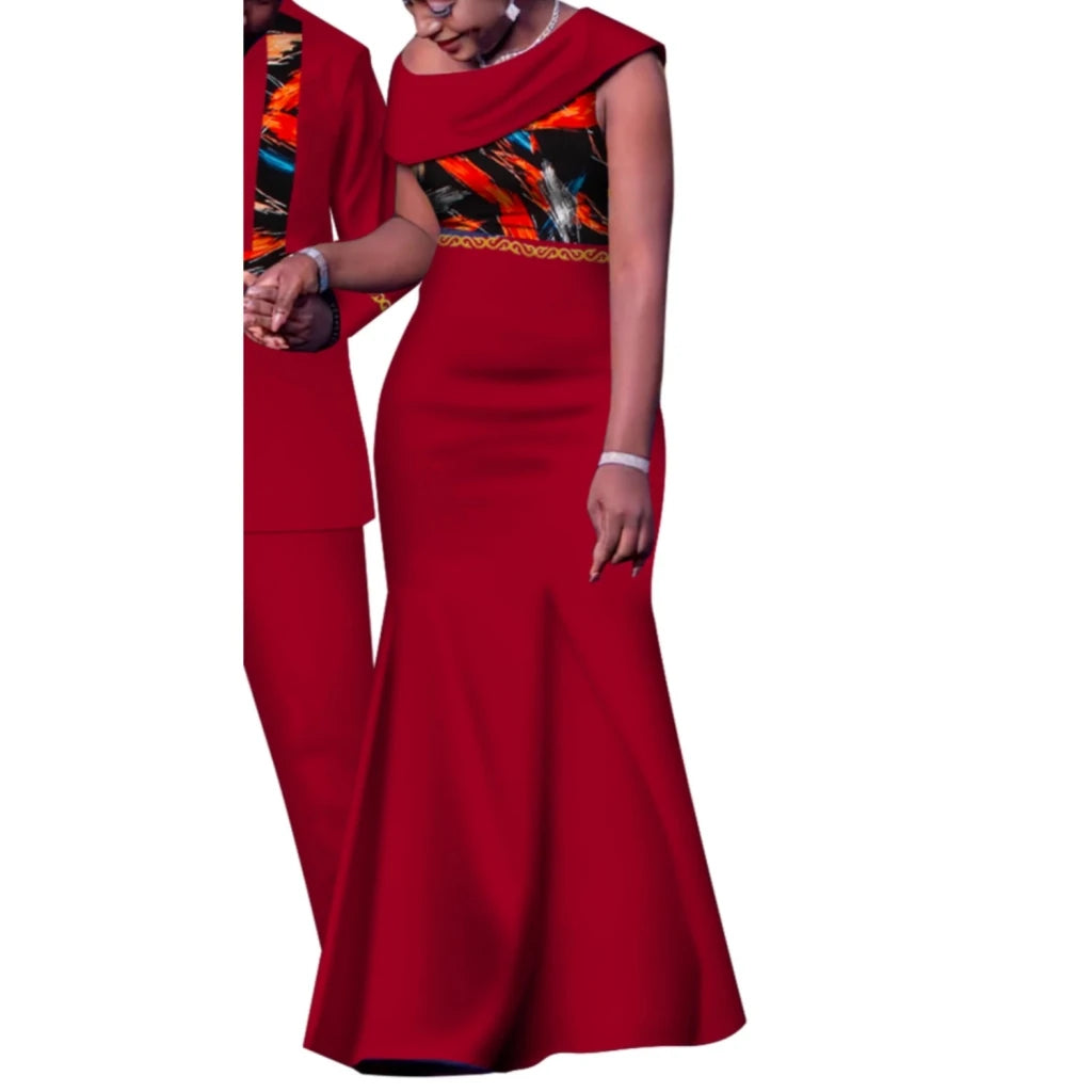Matching African Couple Outfits – Dashiki Print Men’s Suit & Women’s Dress Set - Free Delivery Worldwide only at Flexi Africa