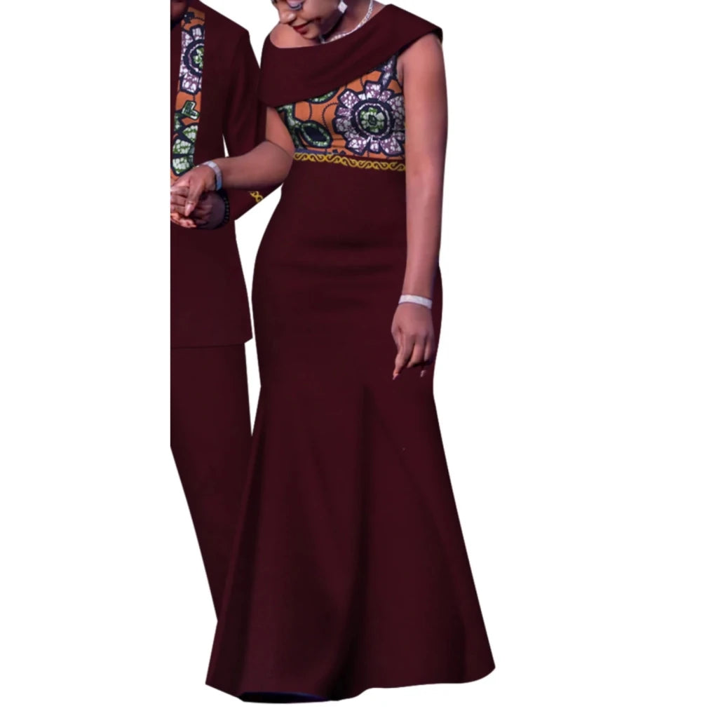 Matching African Couple Outfits – Dashiki Print Men’s Suit & Women’s Dress Set - Free Delivery Worldwide only at Flexi Africa