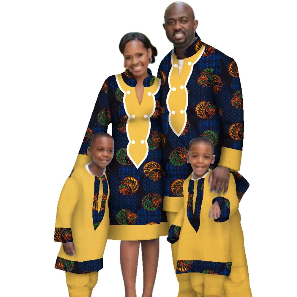 Matching African-Print Family Clothing - Free Delivery Worldwide only at Flexi Africa