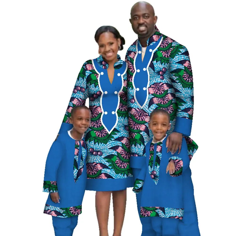 Matching African-Print Family Clothing - Free Delivery Worldwide only at Flexi Africa
