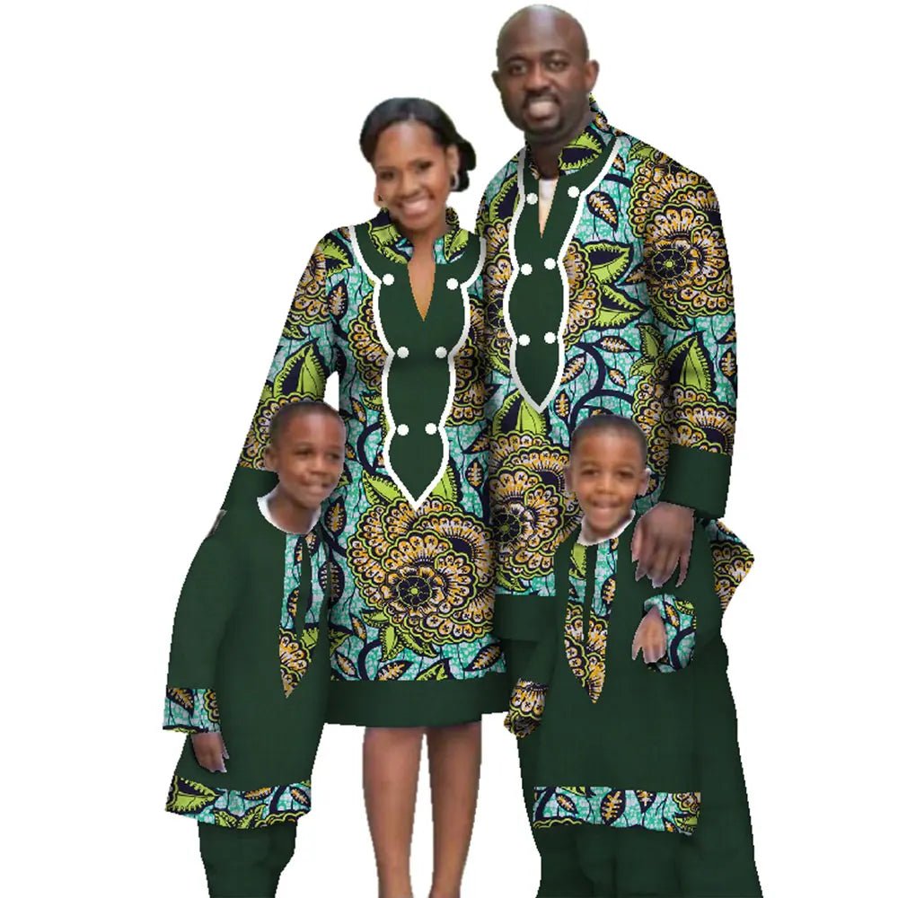 Matching African-Print Family Clothing - Free Delivery Worldwide only at Flexi Africa