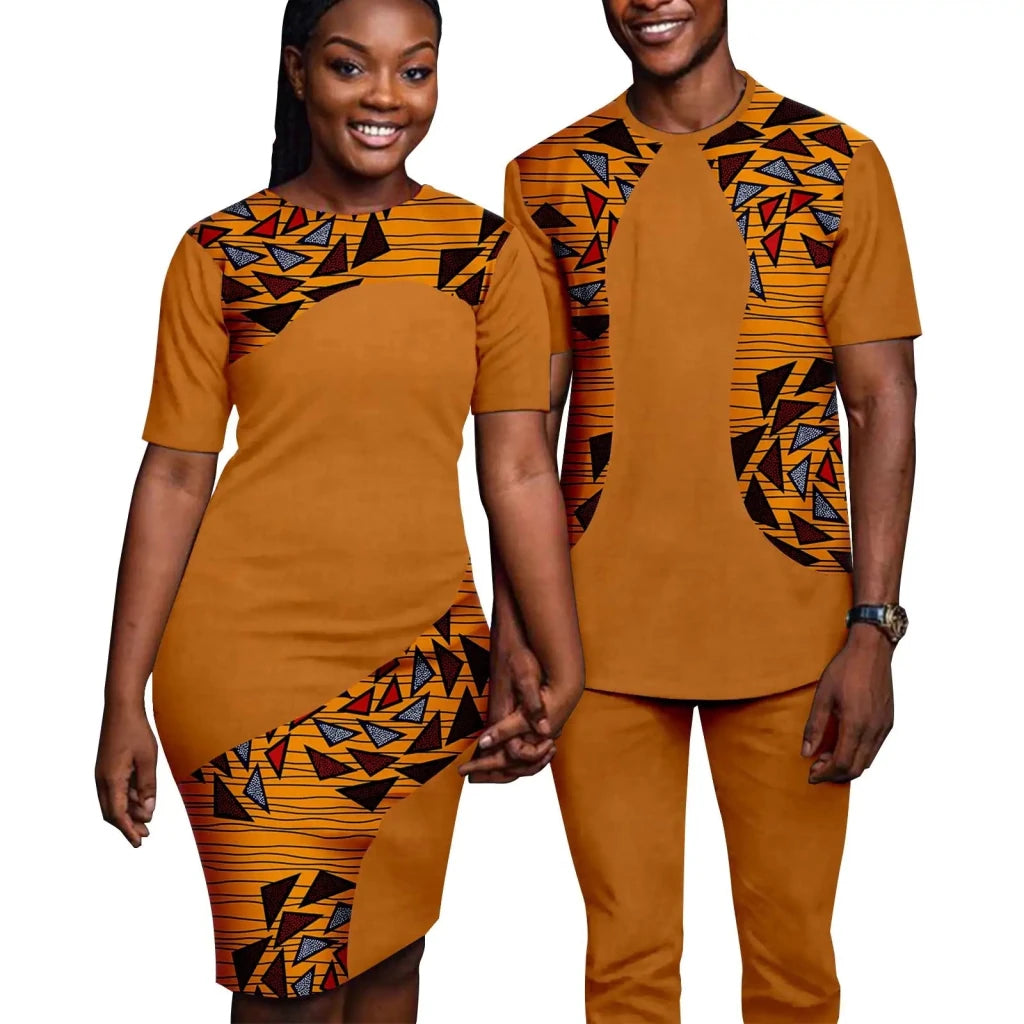 Matching African-Print Outfits for Couples - Free Delivery Worldwide only at Flexi Africa