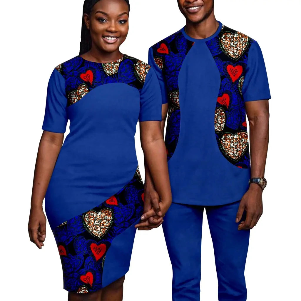 Matching African-Print Outfits for Couples - Free Delivery Worldwide only at Flexi Africa