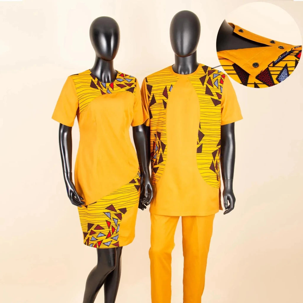 Matching African-Print Outfits for Couples - Free Delivery Worldwide only at Flexi Africa