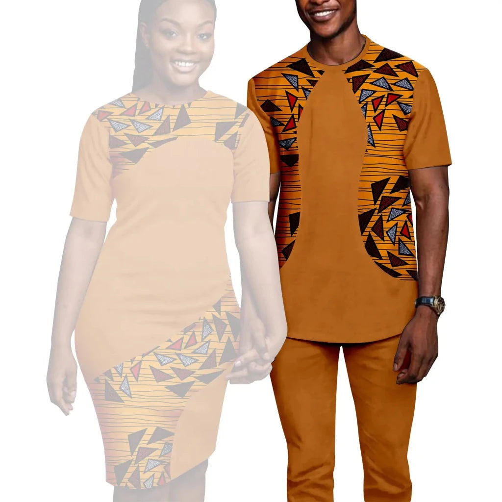 Matching African-Print Outfits for Couples - Free Delivery Worldwide only at Flexi Africa
