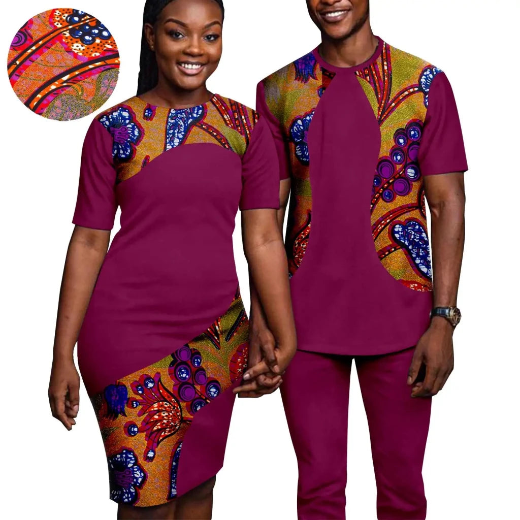 Matching African-Print Outfits for Couples - Free Delivery Worldwide only at Flexi Africa