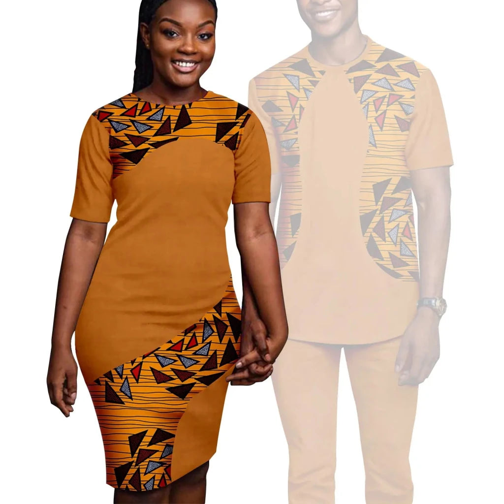 Matching African-Print Outfits for Couples - Free Delivery Worldwide only at Flexi Africa