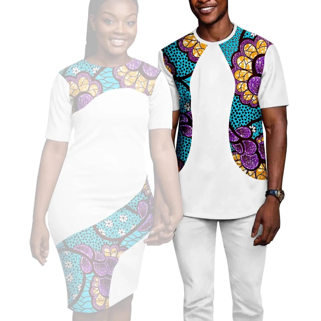 Matching African-Print Outfits for Couples - Free Delivery Worldwide only at Flexi Africa