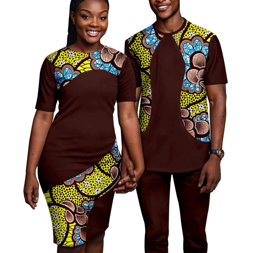 Matching African-Print Outfits for Couples - Free Delivery Worldwide only at Flexi Africa