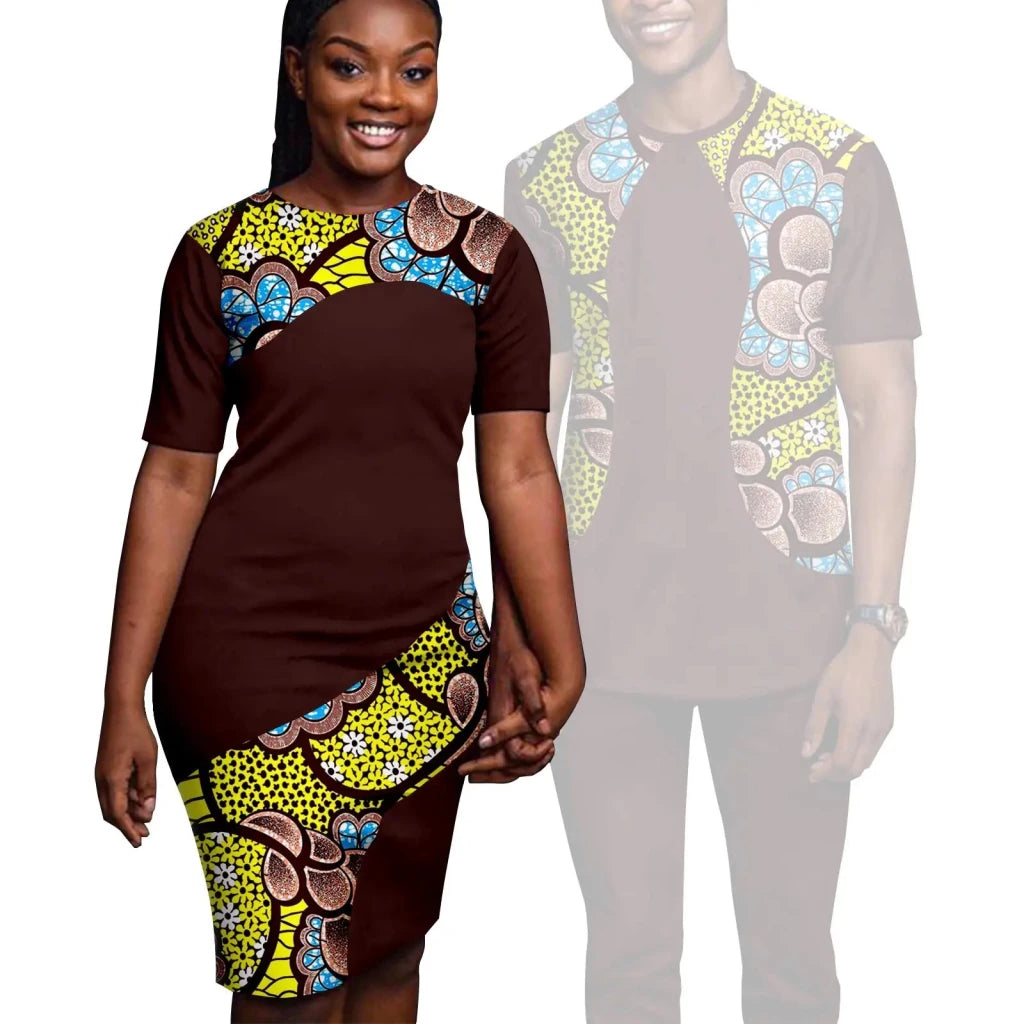 Matching African-Print Outfits for Couples - Free Delivery Worldwide only at Flexi Africa