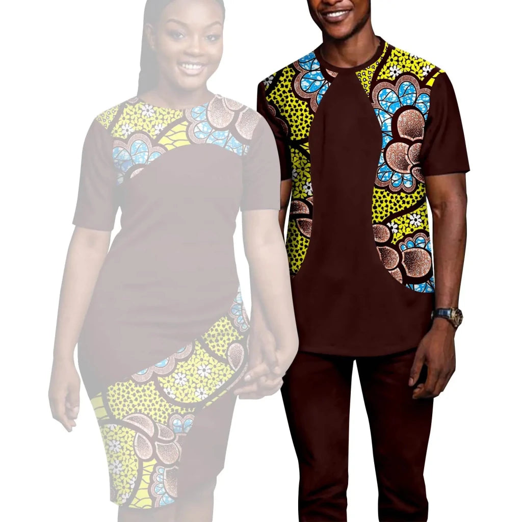 Matching African-Print Outfits for Couples - Free Delivery Worldwide only at Flexi Africa