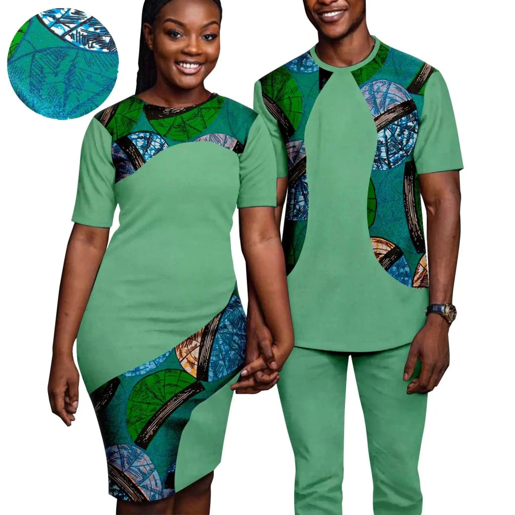 Matching African-Print Outfits for Couples - Free Delivery Worldwide only at Flexi Africa