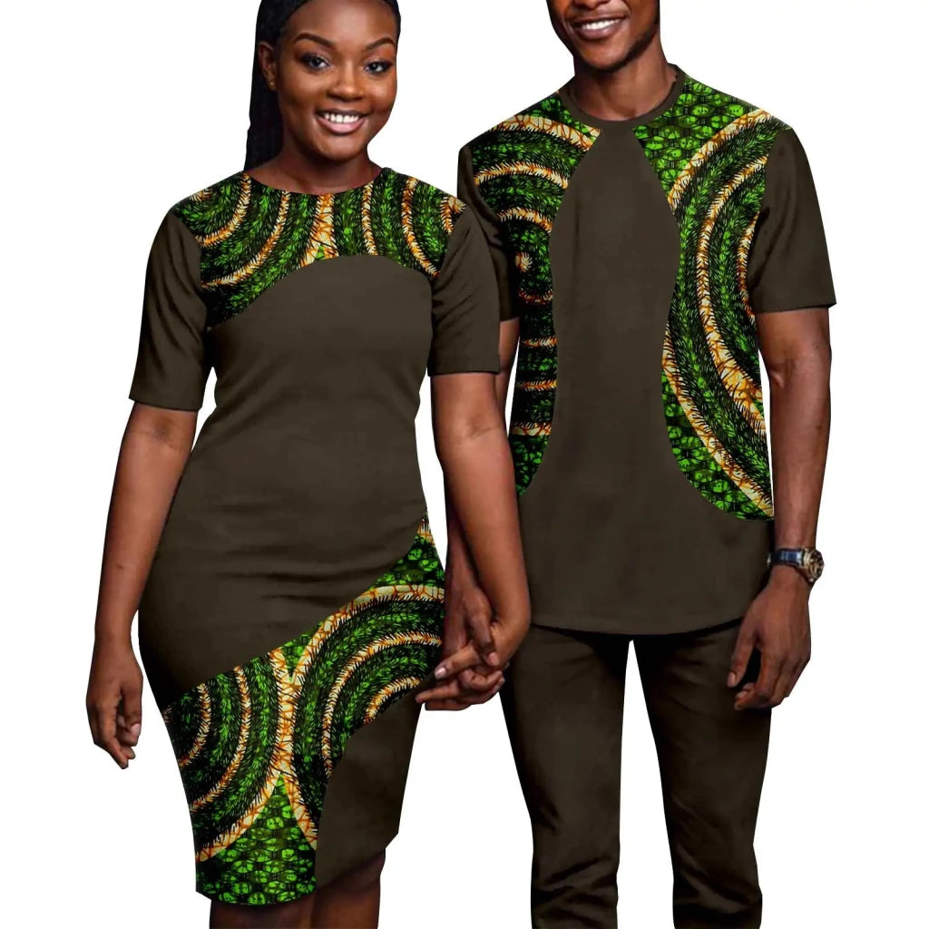 Matching African-Print Outfits for Couples - Free Delivery Worldwide only at Flexi Africa
