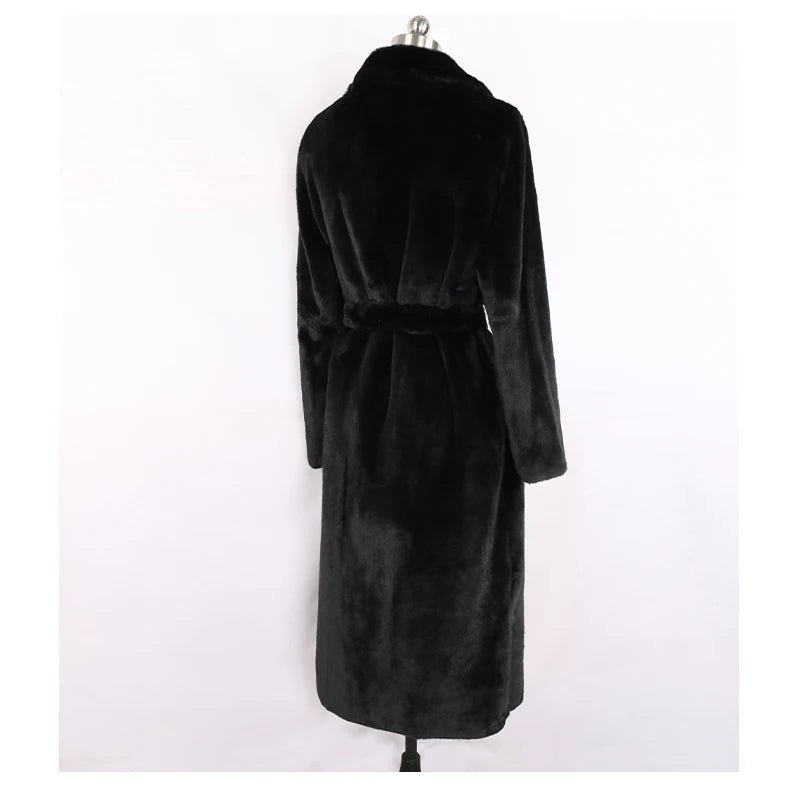 Mauroicardi Winter Long White Black Warm Thick Soft Flowy Fluffy Faux Fur Coat Women Sashes Loose Casual Furry Overcoat 2024 - Free Delivery Worldwide only at Flexi Africa