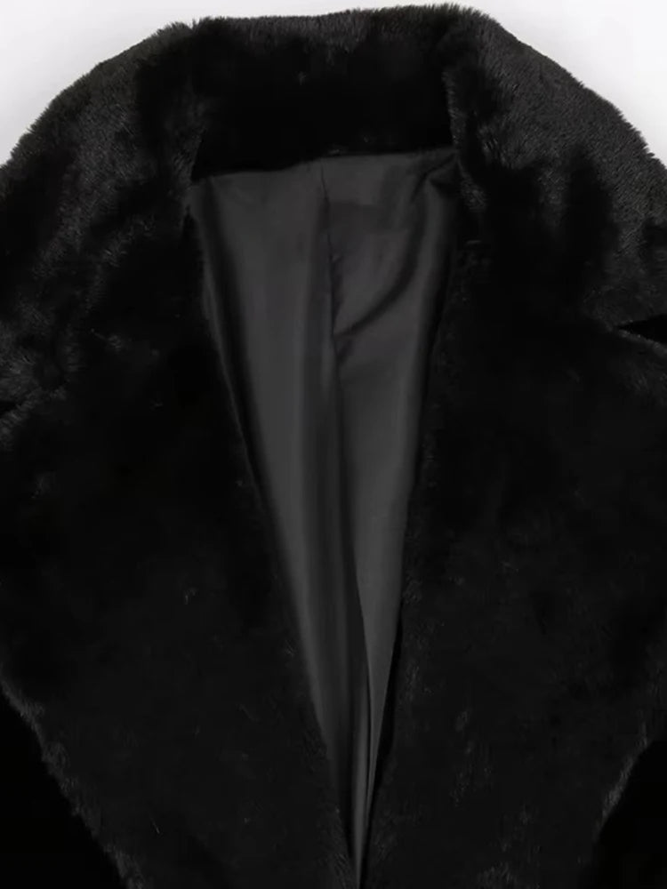 Mauroicardi Winter Long White Black Warm Thick Soft Flowy Fluffy Faux Fur Coat Women Sashes Loose Casual Furry Overcoat 2024 - Free Delivery Worldwide only at Flexi Africa