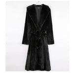 Mauroicardi Winter Long White Black Warm Thick Soft Flowy Fluffy Faux Fur Coat Women Sashes Loose Casual Furry Overcoat 2024 - Free Delivery Worldwide only at Flexi Africa