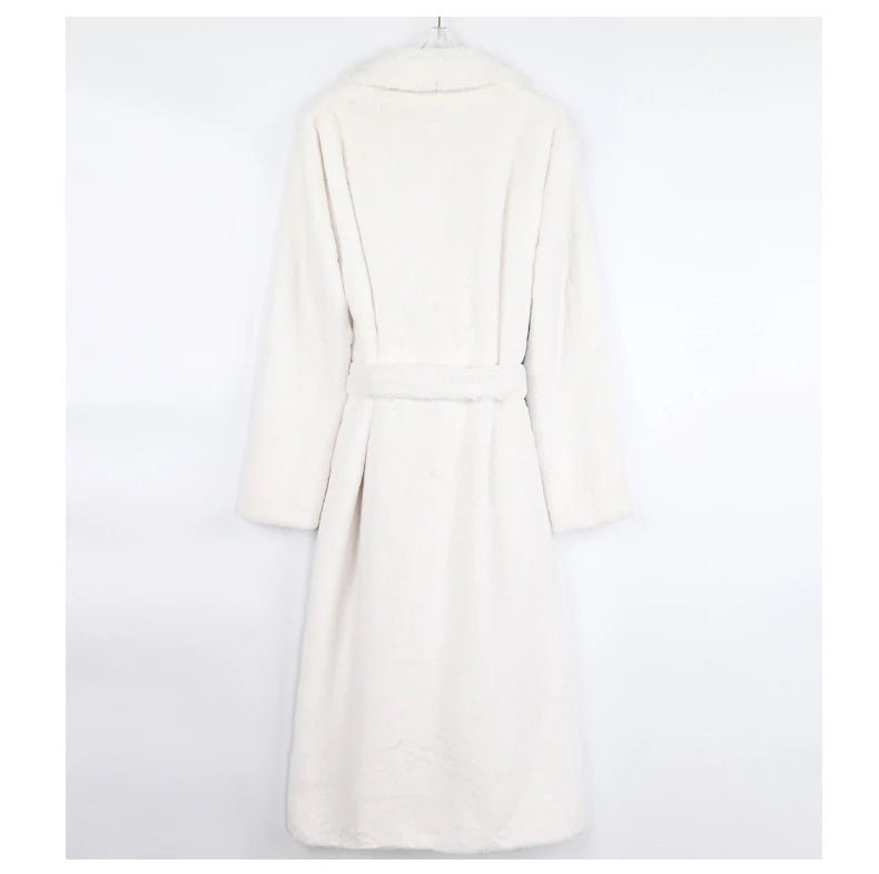 Mauroicardi Winter Long White Black Warm Thick Soft Flowy Fluffy Faux Fur Coat Women Sashes Loose Casual Furry Overcoat 2024 - Free Delivery Worldwide only at Flexi Africa