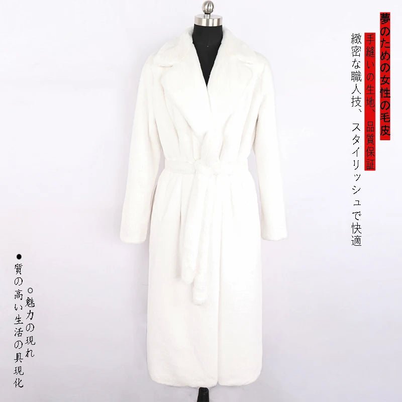Mauroicardi Winter Long White Black Warm Thick Soft Flowy Fluffy Faux Fur Coat Women Sashes Loose Casual Furry Overcoat 2024 - Free Delivery Worldwide only at Flexi Africa