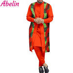 Men’s 100% Cotton African 3PC Outfit – Premium Autumn Traditional Suit Set - Free Delivery Worldwide only at Flexi Africa