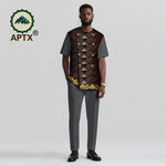 Men’s African Ankara Print Dashiki 2PC Set – O-Neck Patchwork Shirt & Pants - Free Delivery Worldwide only at Flexi Africa