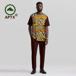 Men’s African Ankara Print Dashiki 2PC Set – O-Neck Patchwork Shirt & Pants - Free Delivery Worldwide only at Flexi Africa