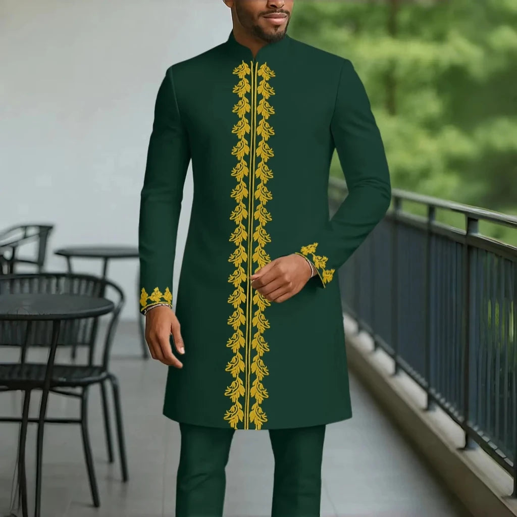 Men's African Dashiki 2-Piece Kaftan Set | Flexi Africa - Free Delivery Worldwide only at Flexi Africa