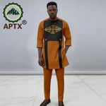 Men's African Dashiki 2-Piece Set – Quarter Sleeve Shirt & Trousers - Free Delivery Worldwide only at Flexi Africa