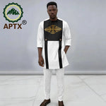 Men's African Dashiki 2-Piece Set – Quarter Sleeve Shirt & Trousers - Free Delivery Worldwide only at Flexi Africa