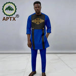 Men's African Dashiki 2-Piece Set – Quarter Sleeve Shirt & Trousers - Free Delivery Worldwide only at Flexi Africa
