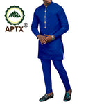 Men's African Dashiki 2-Piece Set – Quarter Sleeve Shirt & Trousers - Free Delivery Worldwide only at Flexi Africa