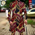 Men’s African Dashiki Suit – Printed Jacket and Ankara Pants 2-Piece Wedding Attire - Free Delivery Worldwide only at Flexi Africa